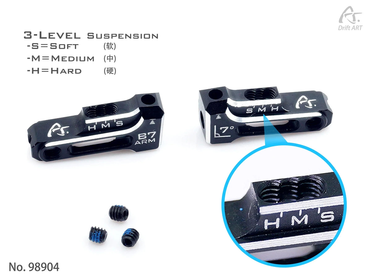 DriftART4 7° Backsweep Alu. Front Lower Arms For DA4/DA3