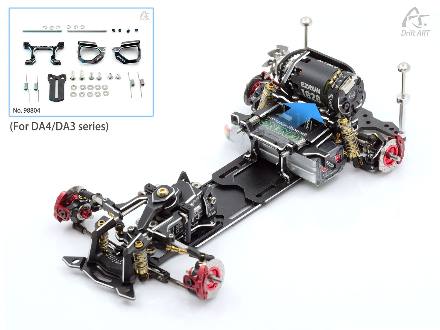 Drift ART Swap Master Expandable Battery Holder Inspired By Supercars For DA3/DA3S