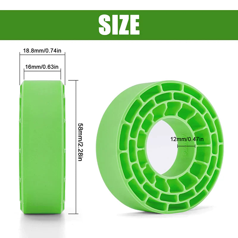 INJORA 4pcs Silicone Rubber Inserts For 62-64mm*24mm 1.0" Tires - GREEN-SOFT - HeliDirect