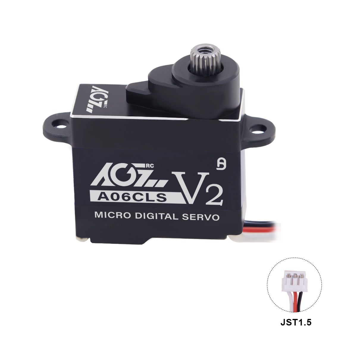 AGFRC A06CLS V2 Aluminum Case 20T High Precision 3KG 0.052Sec MG 7g Micro Digital Servo for Mini Size Airplane Car - BLACK - HeliDirect