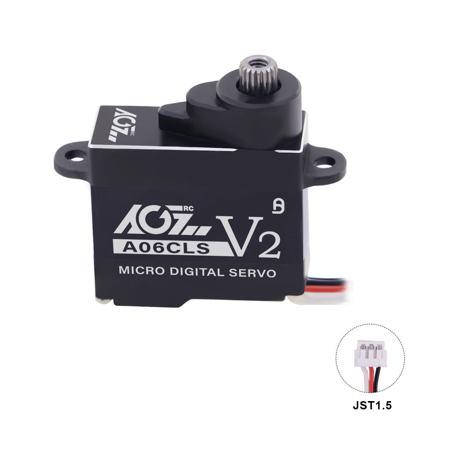 AGFRC A06CLS V2 Aluminum Case 20T High Precision 3KG 0.052Sec MG 7g Micro Digital Servo for Mini Size Airplane Car - BLACK - HeliDirect