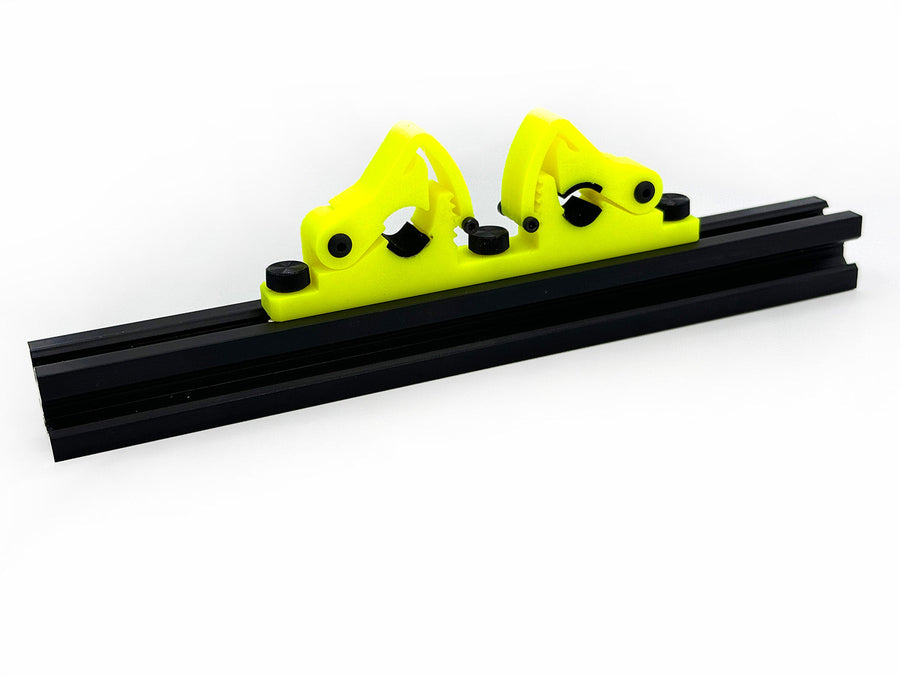 XGuard One-Size-Fits-All Skid Clamp System Double clamp with extrussion rail mounting hardware - HeliDirect