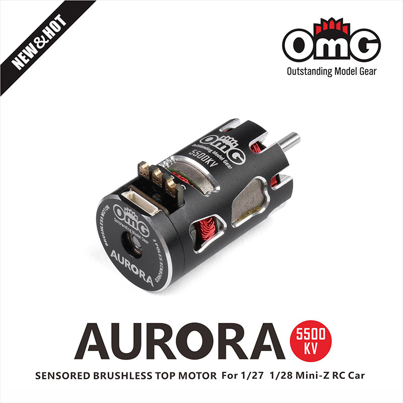 OMG AURORA 5500KV Series Sensored Brushless Top Motor for 1/24 1/27 (Black)