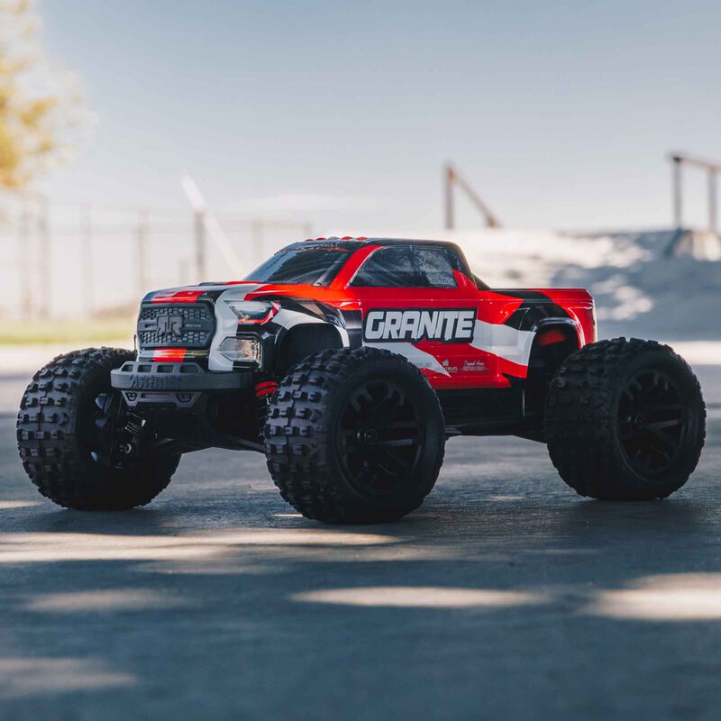 ARRMA 1/18 GRANITE GROM MEGA 380 Brushed 4X4 Monster Truck RTR with Battery & Charger - RED