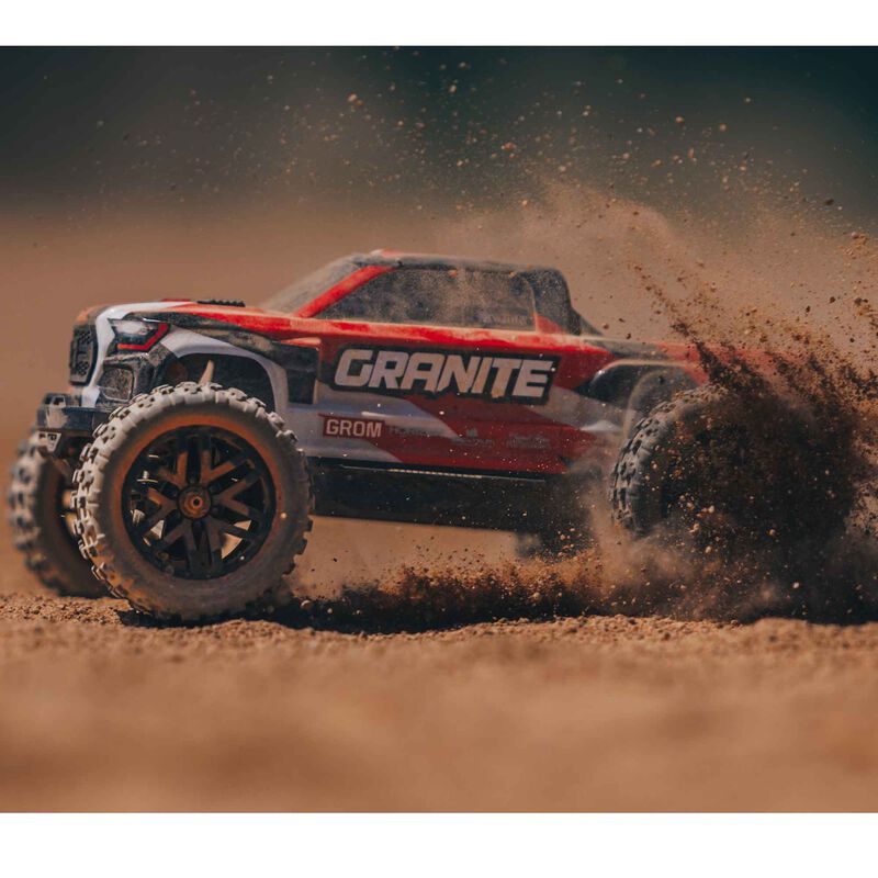ARRMA 1/18 GRANITE GROM MEGA 380 Brushed 4X4 Monster Truck RTR with Battery & Charger - RED