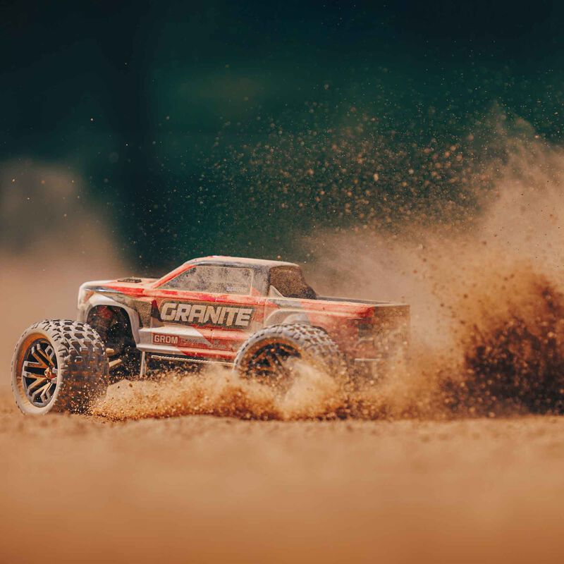 ARRMA 1/18 GRANITE GROM MEGA 380 Brushed 4X4 Monster Truck RTR with Battery & Charger - RED