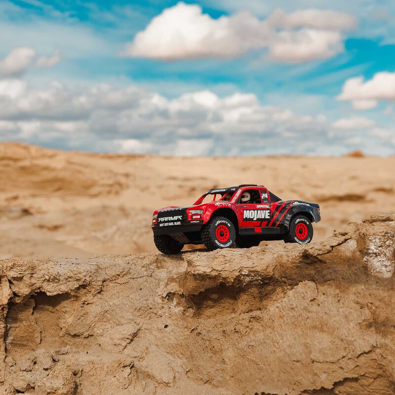 ARRMA MOJAVE GROM MEGA 380 Brushed 4X4 Small Scale Desert Truck RTR with Battery & Charger - Red/Black