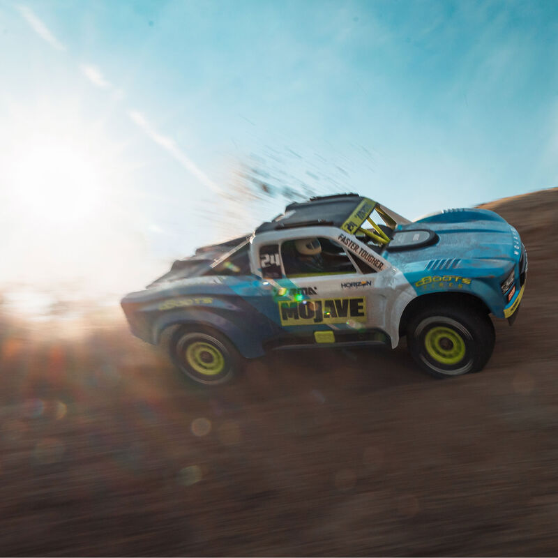 ARRMA MOJAVE GROM MEGA 380 Brushed 4X4 Small Scale Desert Truck RTR with Battery & Charger - Blue/White