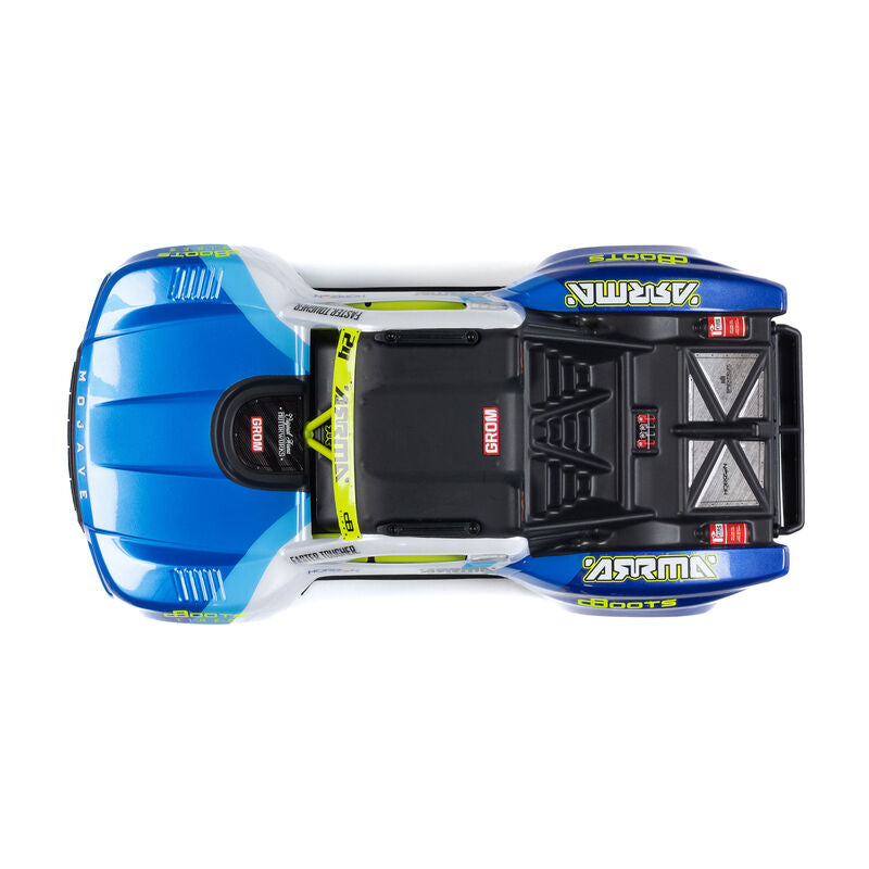ARRMA MOJAVE GROM MEGA 380 Brushed 4X4 Small Scale Desert Truck RTR with Battery & Charger - Blue/White