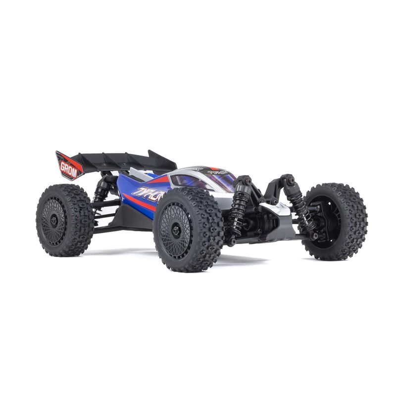TYPHON GROM ARRMA MEGA 380 Brushed 4X4 Small Scale Buggy RTR with Battery & Charger - Blue/Silver - HeliDirect