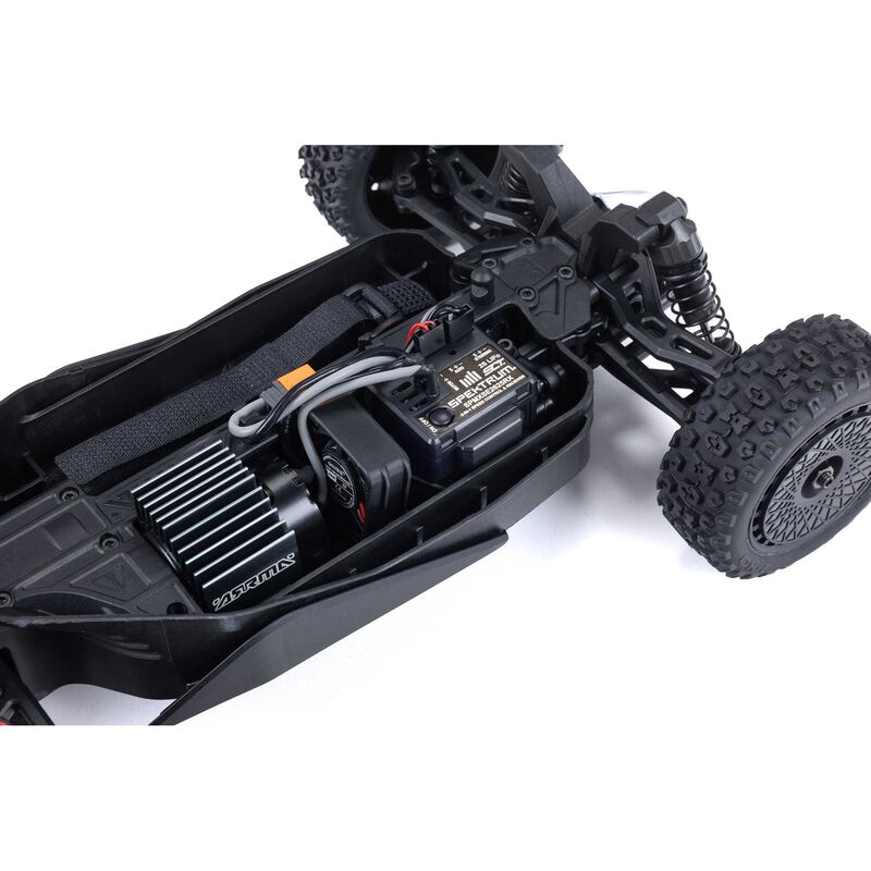 TYPHON GROM ARRMA MEGA 380 Brushed 4X4 Small Scale Buggy RTR with Battery & Charger - Blue/Silver - HeliDirect