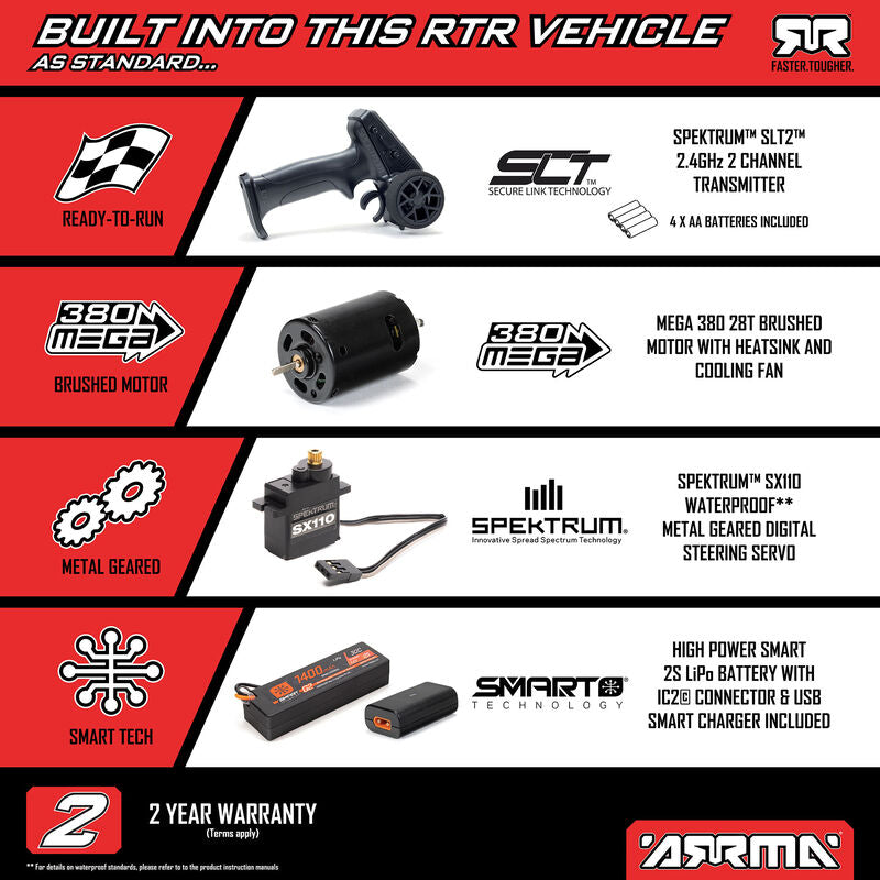 ARRMA 1/16 QUAKE GROM 4X4 RTR Brushed Monster Truck (Battery & Charger Included)
