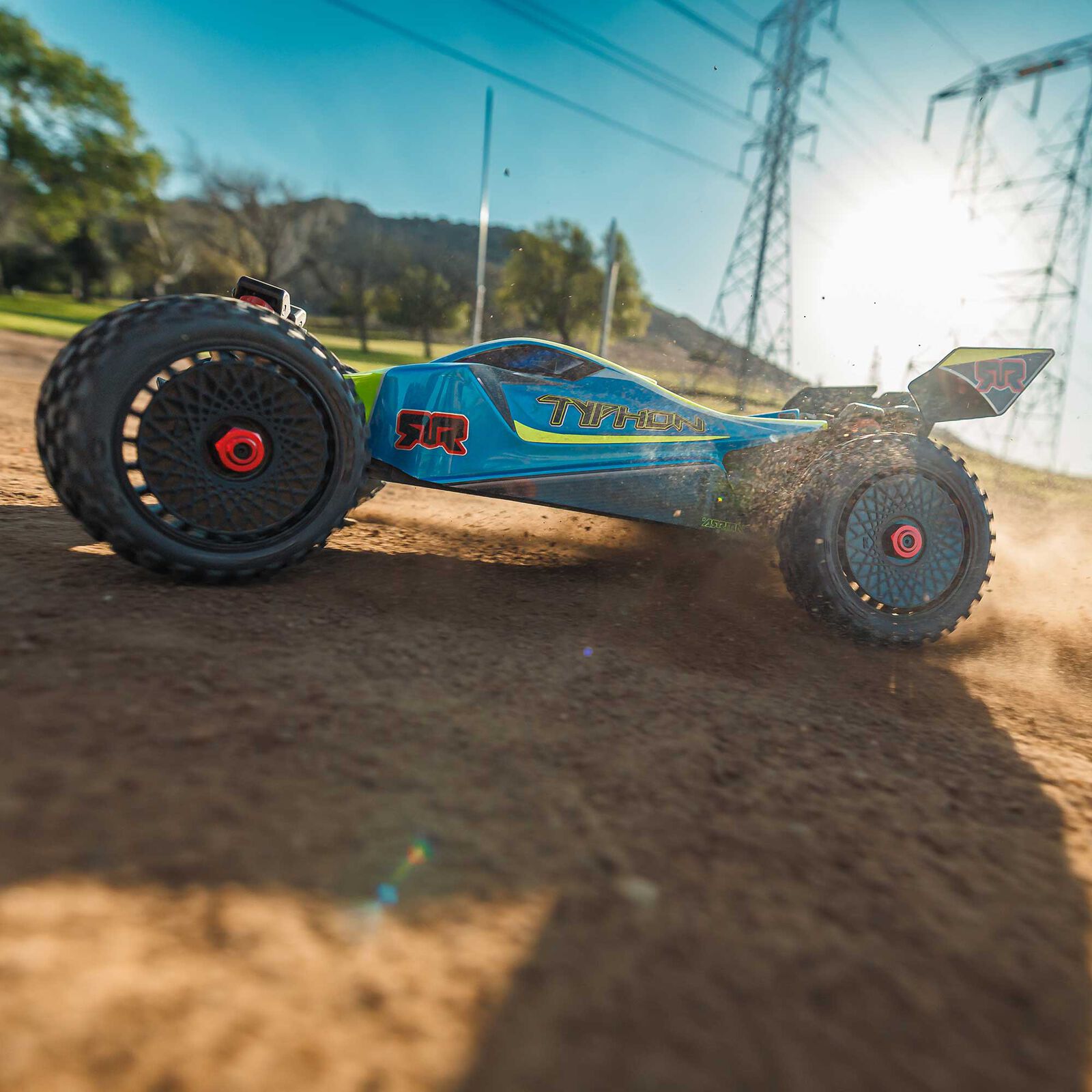 ARRMA 1/8 TYPHON MEGA 665 4X4 RTR Brushed Buggy - Blue