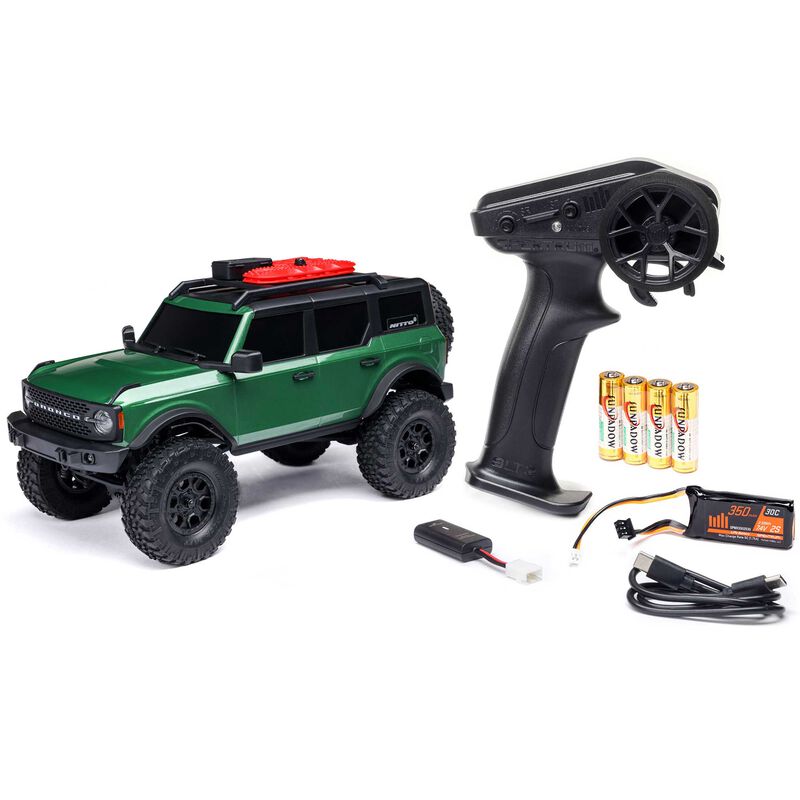 Axial 1/24 SCX24 Ford Bronco 4X4 RTR Brushed Rock Crawler (Battery & Charger Included) - Green