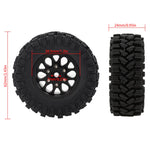 MEUS Racing 1.2 inch Beadlock Wheels Brass 1.0(plus) Wheel & Tire Set 62*24MM -4MM Negative Hub 77G For TRX4M SCX24 - Sport C - HeliDirect