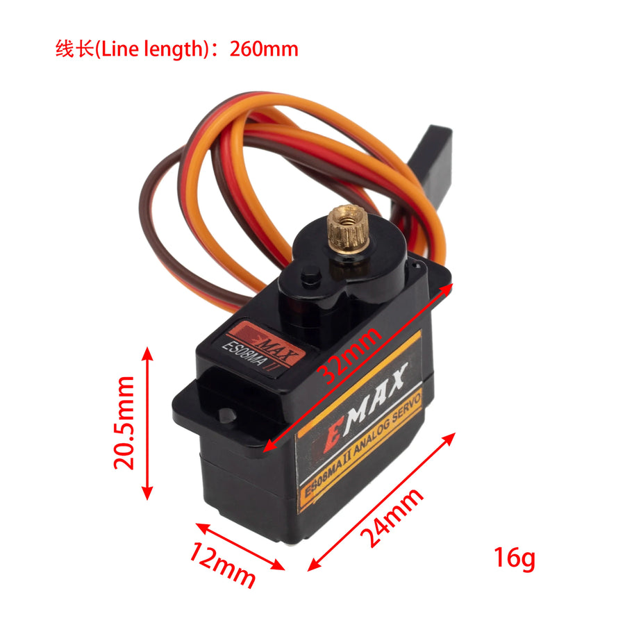 MEUS Racing Emax ES08MAII Analog Servo with Mount and 15T Arm for Axial SCX24 Gladiator 1/24 RC Crawler Car Truck Model Parts Accessories (Red) - HeliDirect
