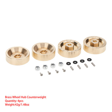 MEUS Racing Brass Wheel Weights Hex Adapter 6mm for Axial SCX24 90081 Upgrades 1/24 RC Crawler Car (4pcs) - HeliDirect