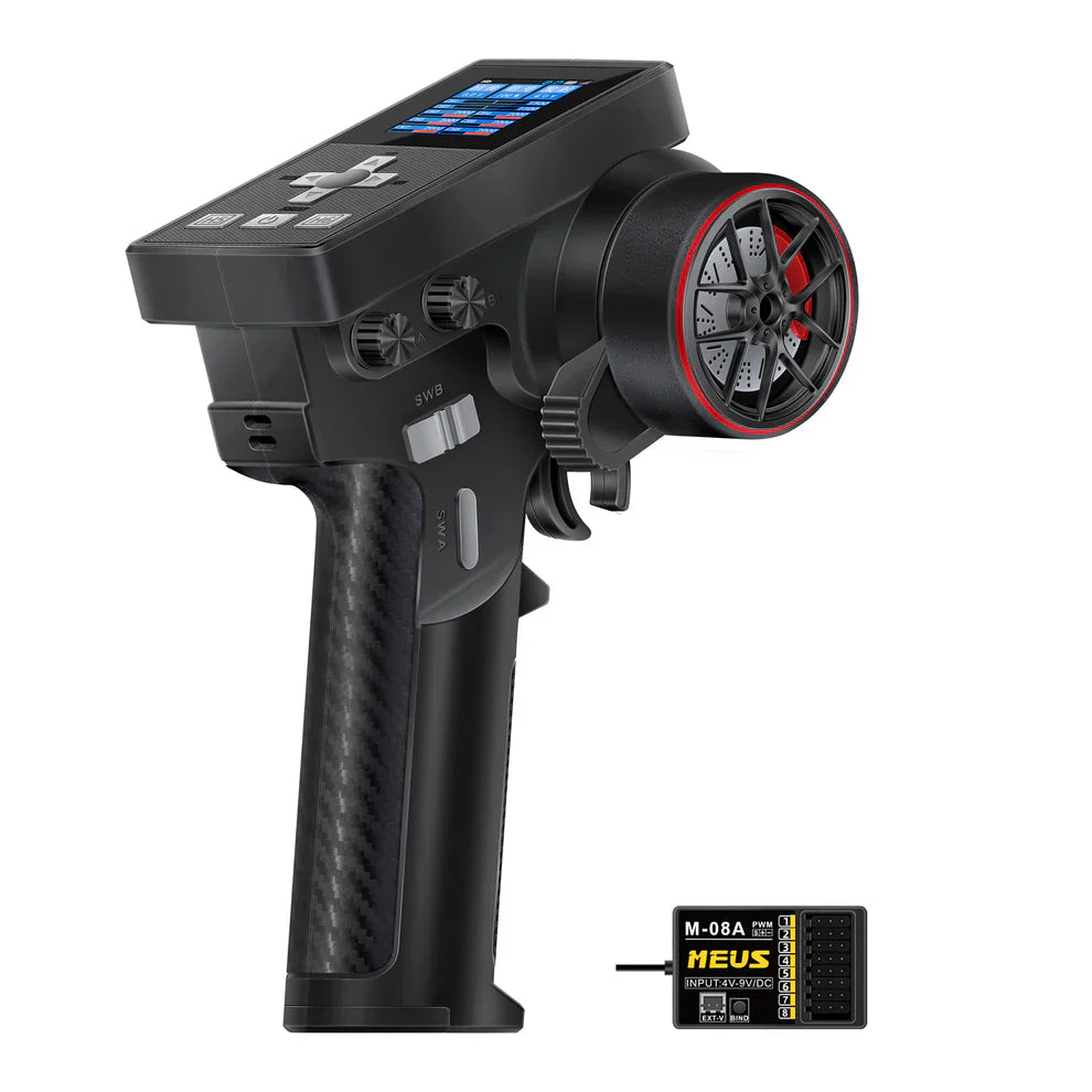 MEUS Racing ME-8B RC Transmitter 8CH 2.4GHz & Receiver for 1/8 TRX4 1/10 SCX10 1/18 TRX4M 1/24 SCX24 RC Models