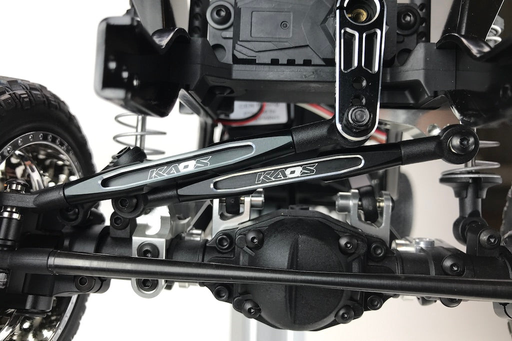 CKD0375 KAOS Panhard Bar & Sterring Tide Rod (57mm, CNC Aluminum, BLACK) DL-Series 3pcs - HeliDirect