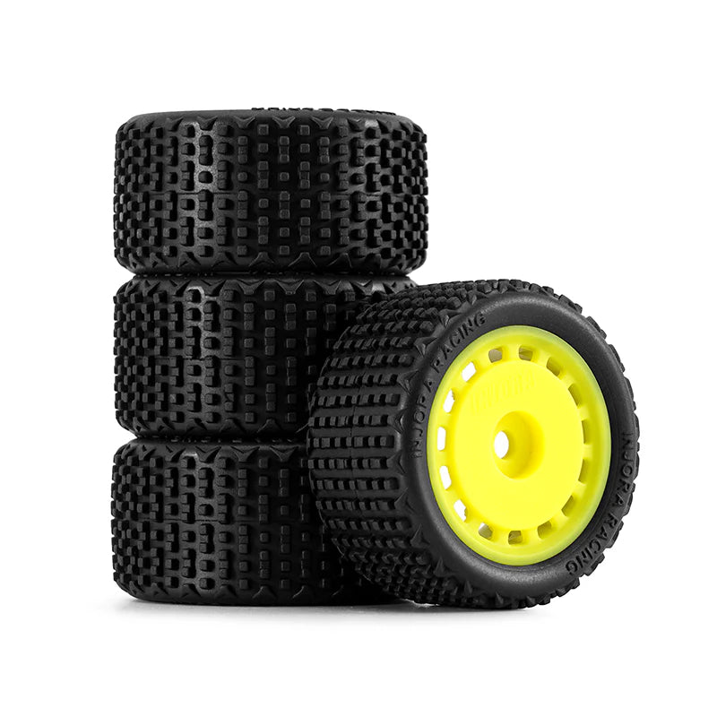 INJORA Pre-mounted Pin Buggy Tires & Wheels for 1/28 Losi Micro-T