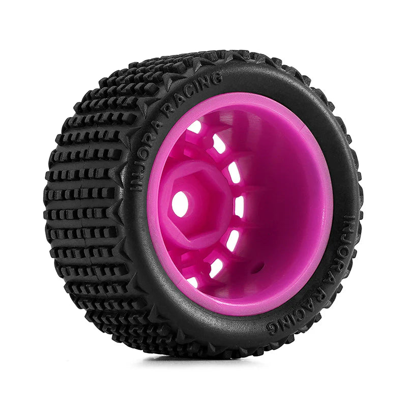 INJORA Pre-mounted Pin Buggy Tires & Wheels for 1/28 Losi Micro-T
