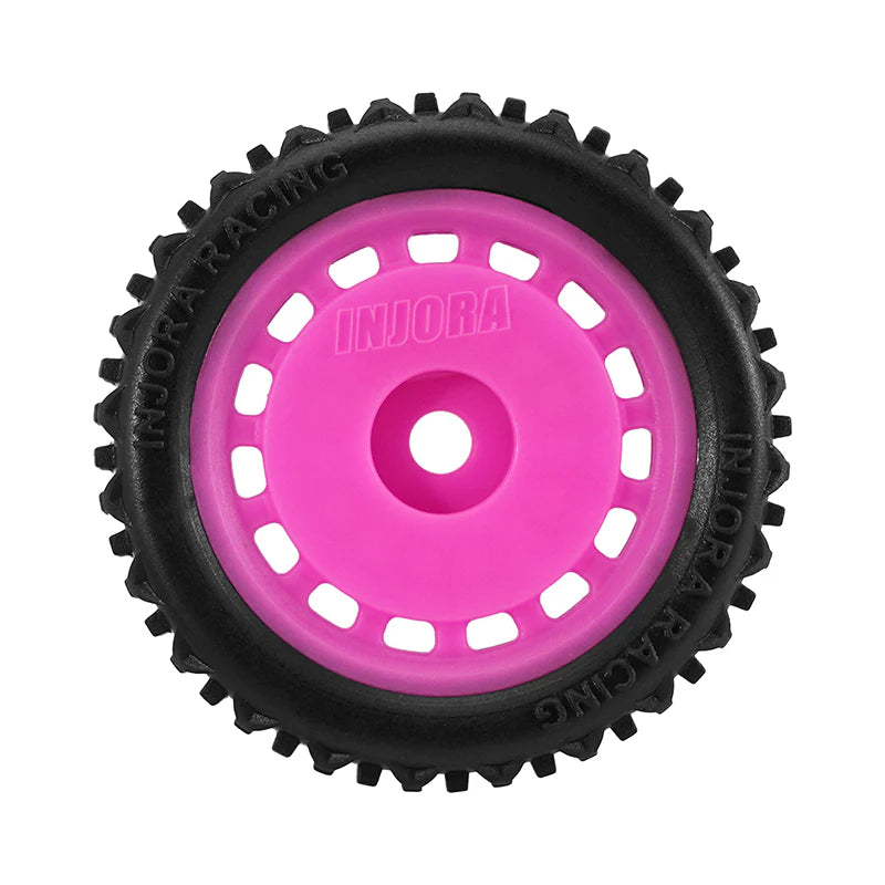 INJORA Pre-mounted Pin Buggy Tires & Wheels for 1/24 Losi Micro-B