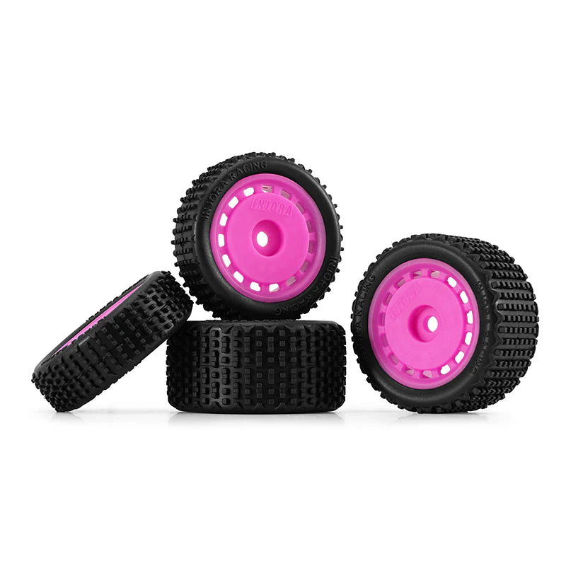 INJORA Pre-mounted Pin Buggy Tires & Wheels for 1/24 Losi Micro-B