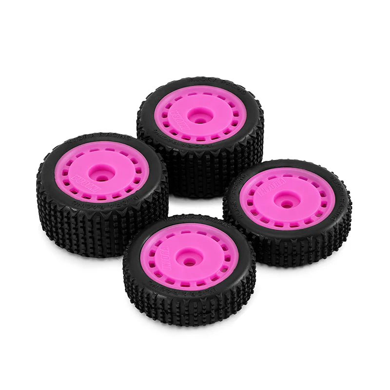 INJORA Pre-mounted Pin Buggy Tires & Wheels for 1/24 Losi Micro-B