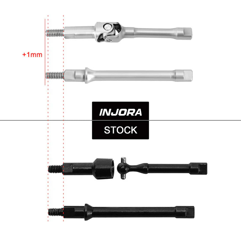 INJORA Stainless Steel Axle Shafts for 1/30 SCX30