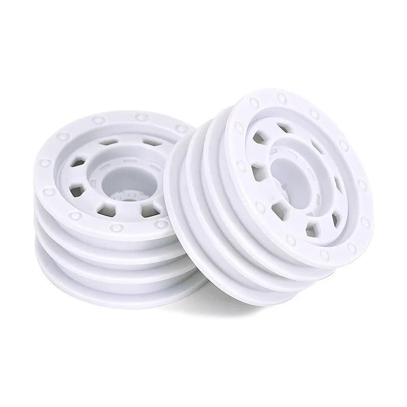 INJORA 1.3" Non-beadlock Wheels for 1/24 1/18 RC Crawlers - White