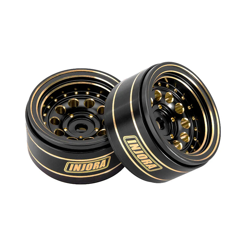 INJORA 1.0" 39g/Pcs Brass Beadlock Wheels Negative Offset 2.65mm For 1/24 1/18 RC Crawlers - HeliDirect