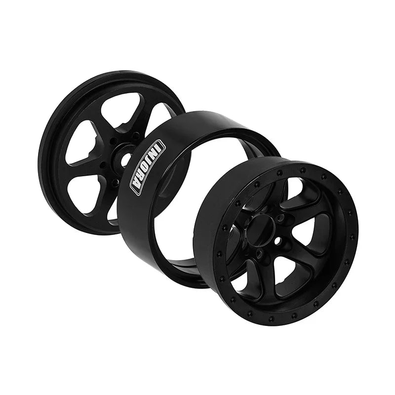INJORA 1.3" Aluminum Beadlock Wheels offset -4.05mm for 1/24 1/18 RC Crawlers
