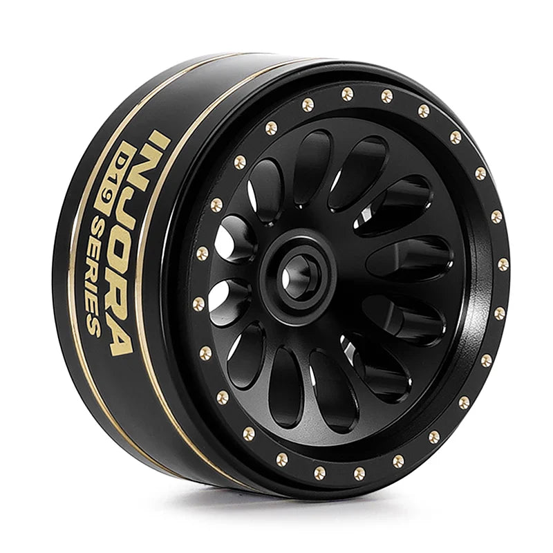 INJORA 0.7" D19 Ripple Black Brass Wheels for 1/30 SCX30