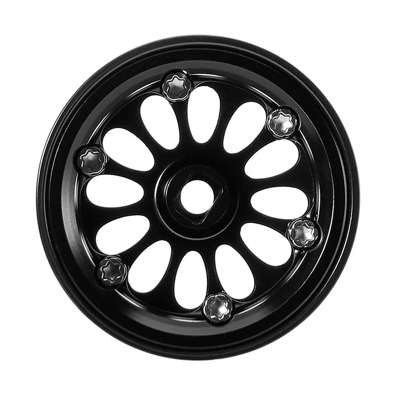 INJORA 0.7" D19 Ripple Black Brass Wheels for 1/30 SCX30