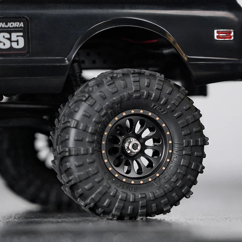 INJORA 0.7" D19 Ripple Black Brass Wheels for 1/30 SCX30