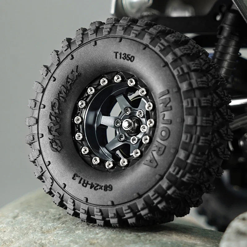 INJORA 1.3" -5.25mm Offset Aluminium Beadlock Wheels for 1/24 1/18 RC Crawler (W1313)