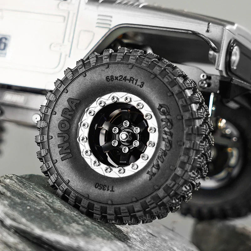 INJORA 1.3" -5.25mm Offset Aluminium Beadlock Wheels for 1/24 1/18 RC Crawler (W1313)