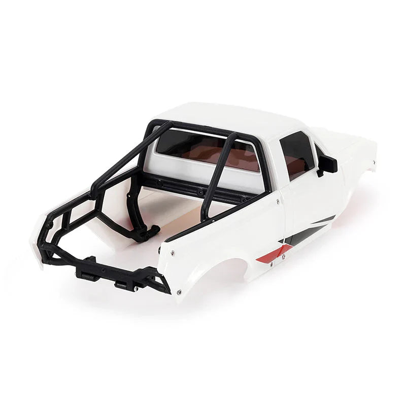 INJORA IR60 Pickup Hard Body with Bed Rack for 1/18 TRX4M Defender Bronco - Pearl White