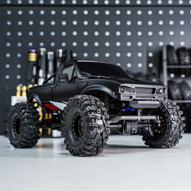 INJORA IR60 Pickup Hard Body with Bed Rack for 1/18 TRX4M Defender Bronco - BLACK