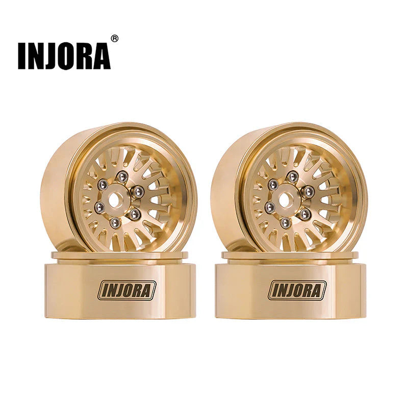 INJORA 1.0 Plus Brass Beadlock Wheels for 1/24 1/18 RC Crawler