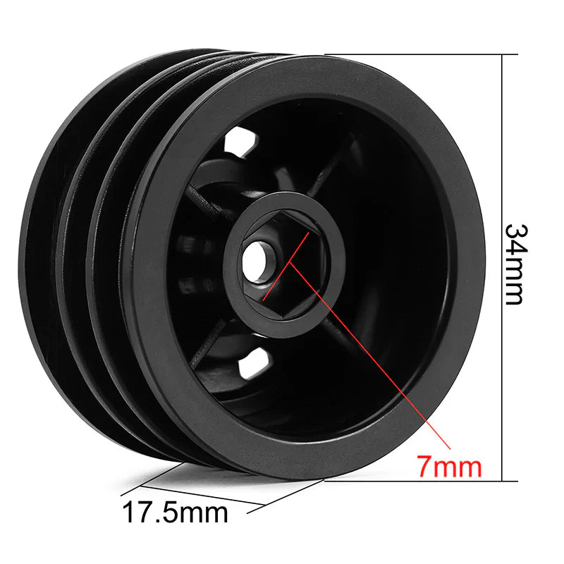 INJORA 1.3" Non-beadlock Wheels for 1/24 1/18 RC Crawlers - Black