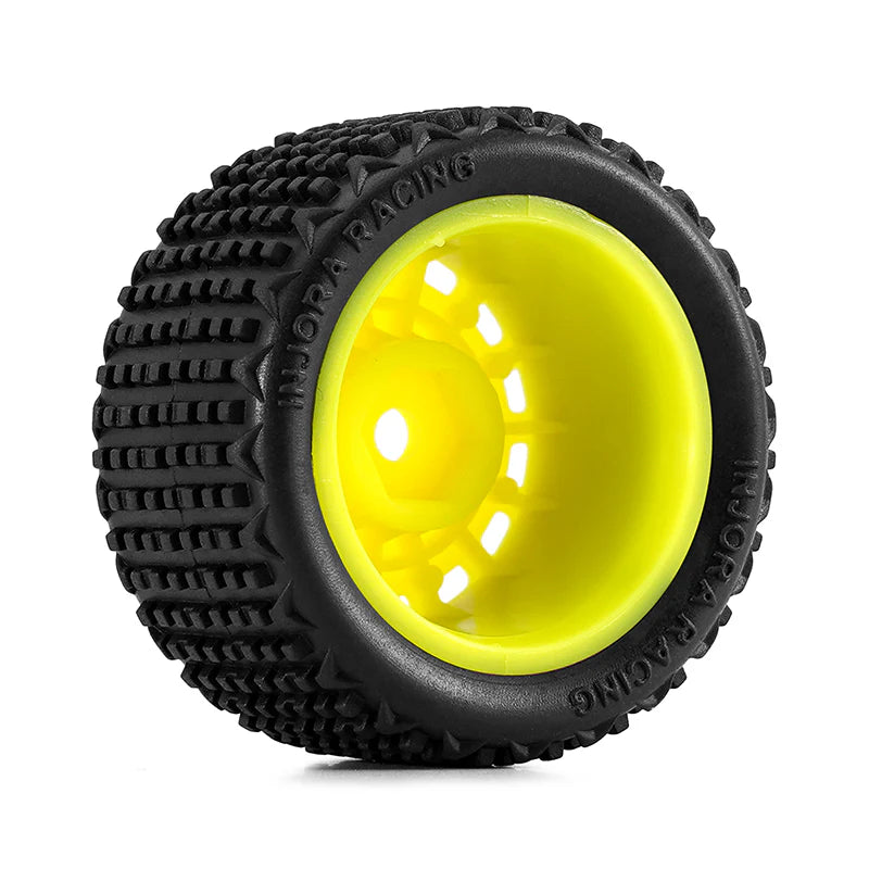 INJORA Pre-mounted Pin Buggy Tires & Wheels for 1/28 Losi Micro-T