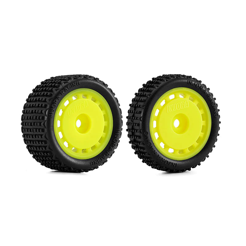 INJORA Pre-mounted Pin Buggy Tires & Wheels for 1/24 Losi Micro-B