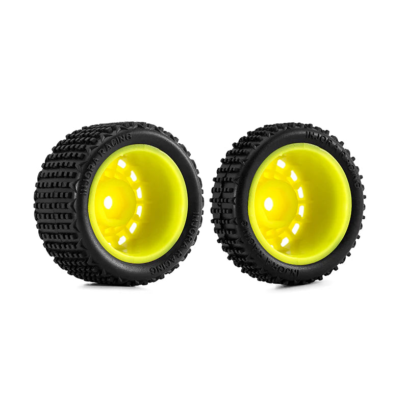 INJORA Pre-mounted Pin Buggy Tires & Wheels for 1/24 Losi Micro-B