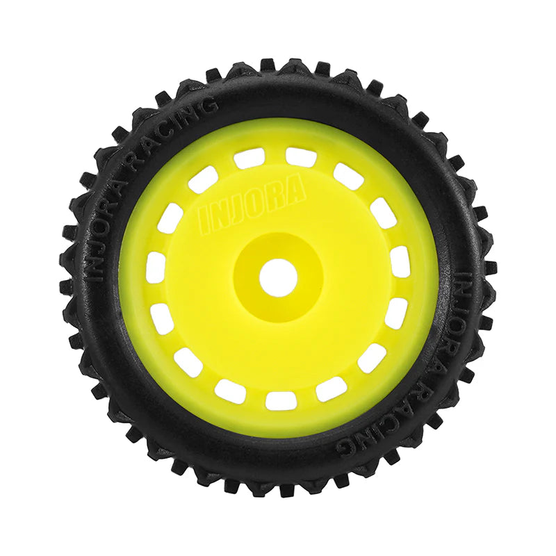 INJORA Pre-mounted Pin Buggy Tires & Wheels for 1/24 Losi Micro-B