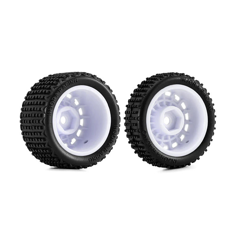 INJORA Pre-mounted Pin Buggy Tires & Wheels for 1/24 Losi Micro-B