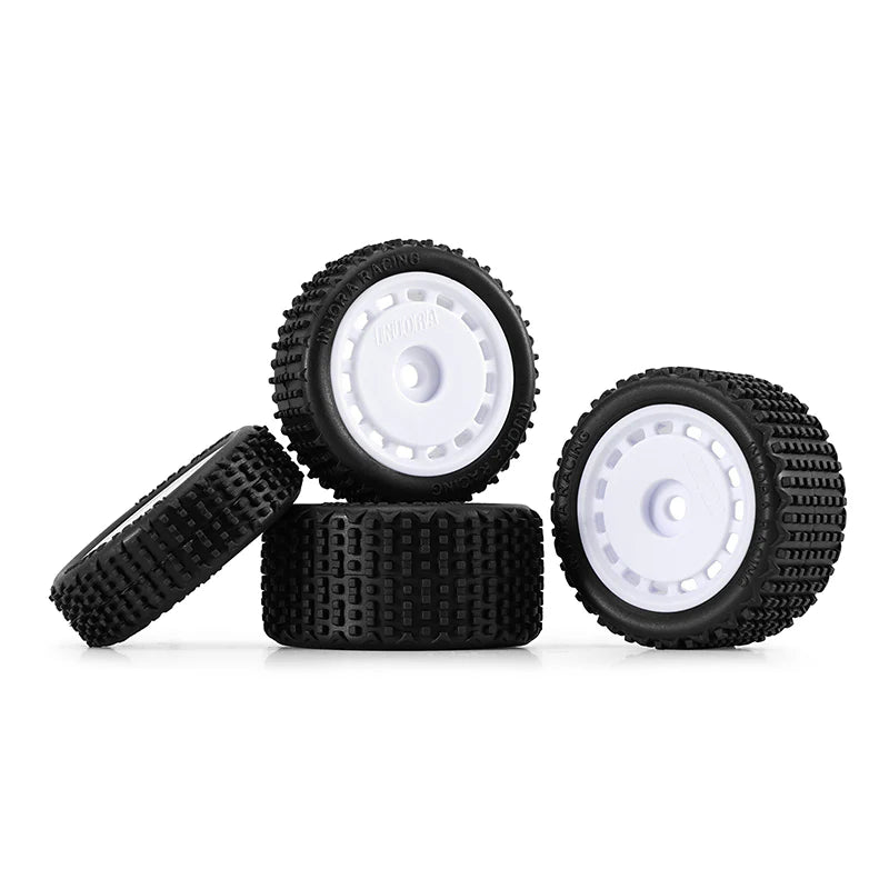INJORA Pre-mounted Pin Buggy Tires & Wheels for 1/24 Losi Micro-B