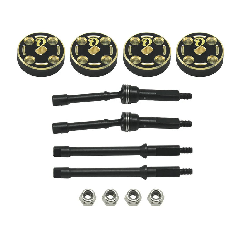 1144 Steel Hardening +4mm CVD with Brass +4mm Weight 4pcs/set for SCX30 Cars Upgrade Parts (8pcs/set)