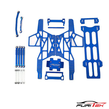 Furitek Rampart Frame Kit For FCX24 Max Smasher Aluminium Blue Pro Version With Link And Steering Link - HeliDirect