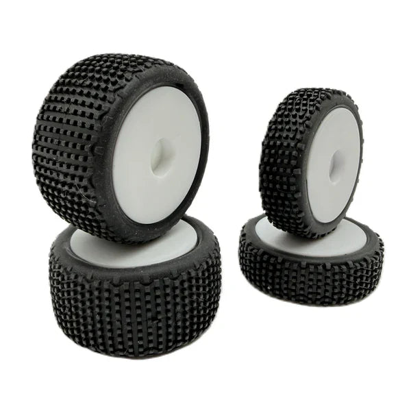 HobbyPlus V-Blox Tire Set, White, Mounted Speck B